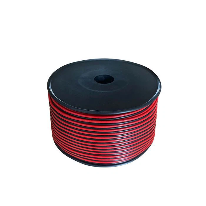 Red and black flat loud Speaker cable
